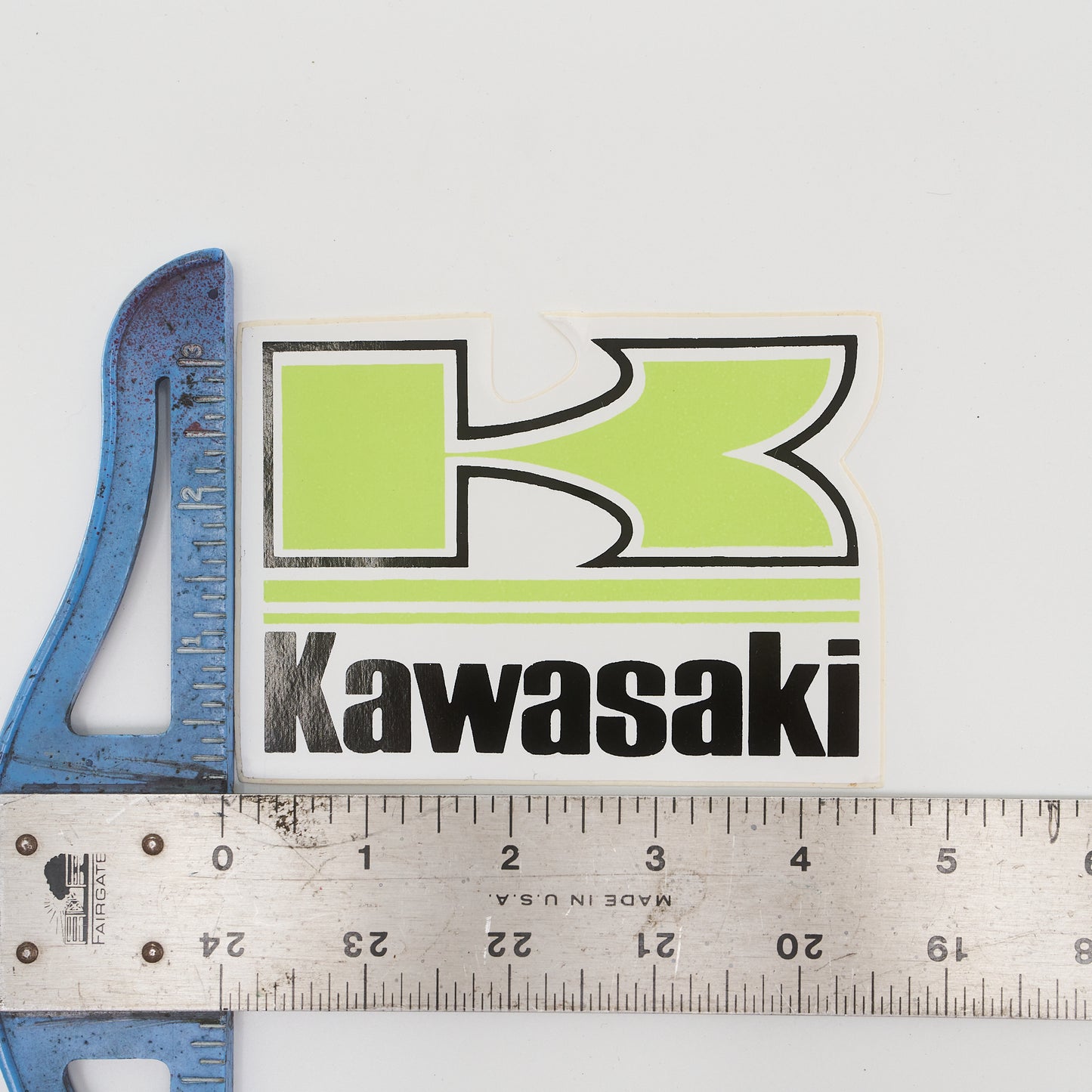 Kawasaki K Logo Sticker - White & Green