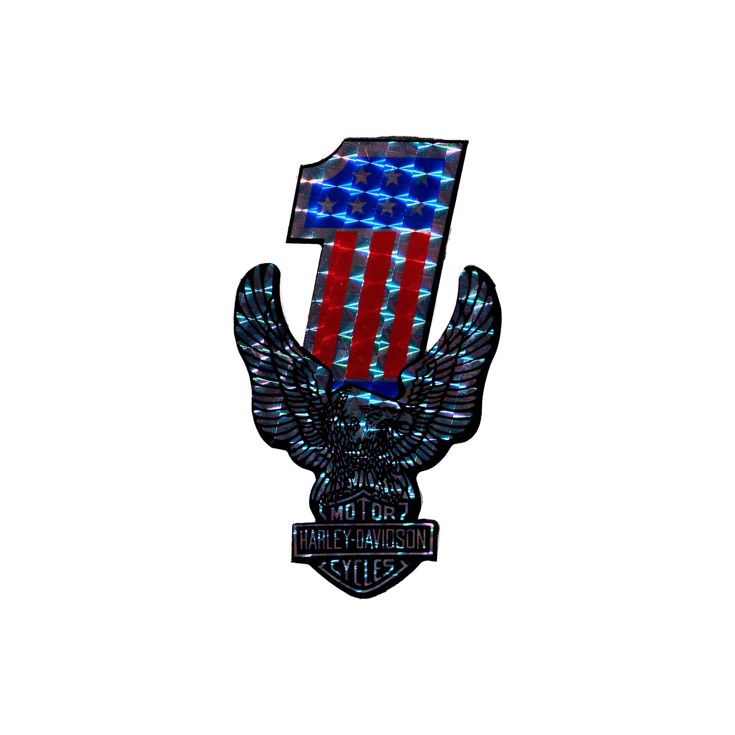 Harley-Davidson Number 1 with Eagle Holographic Sticker