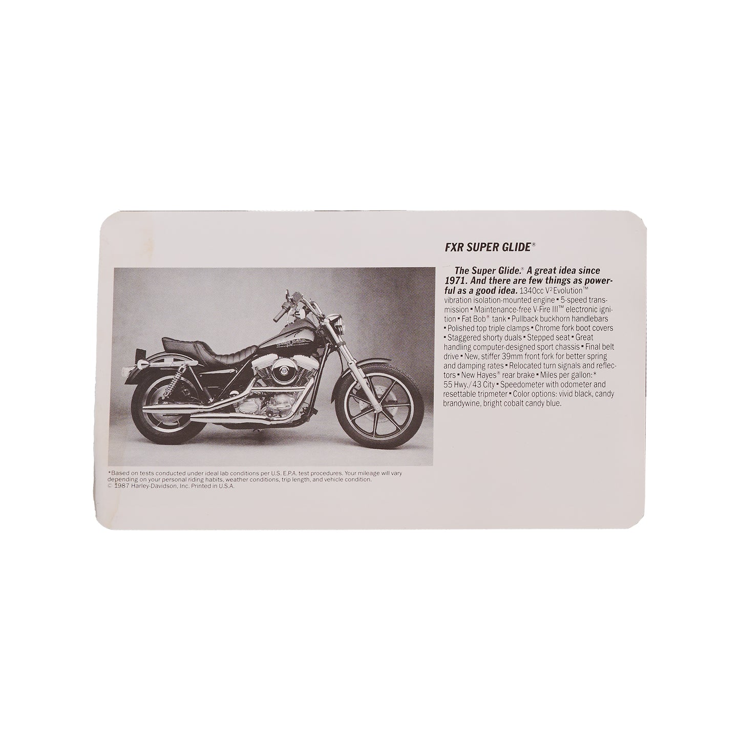 Vintage 1988 Harley FXR Dealer License Plate Sign – Original Paper Display