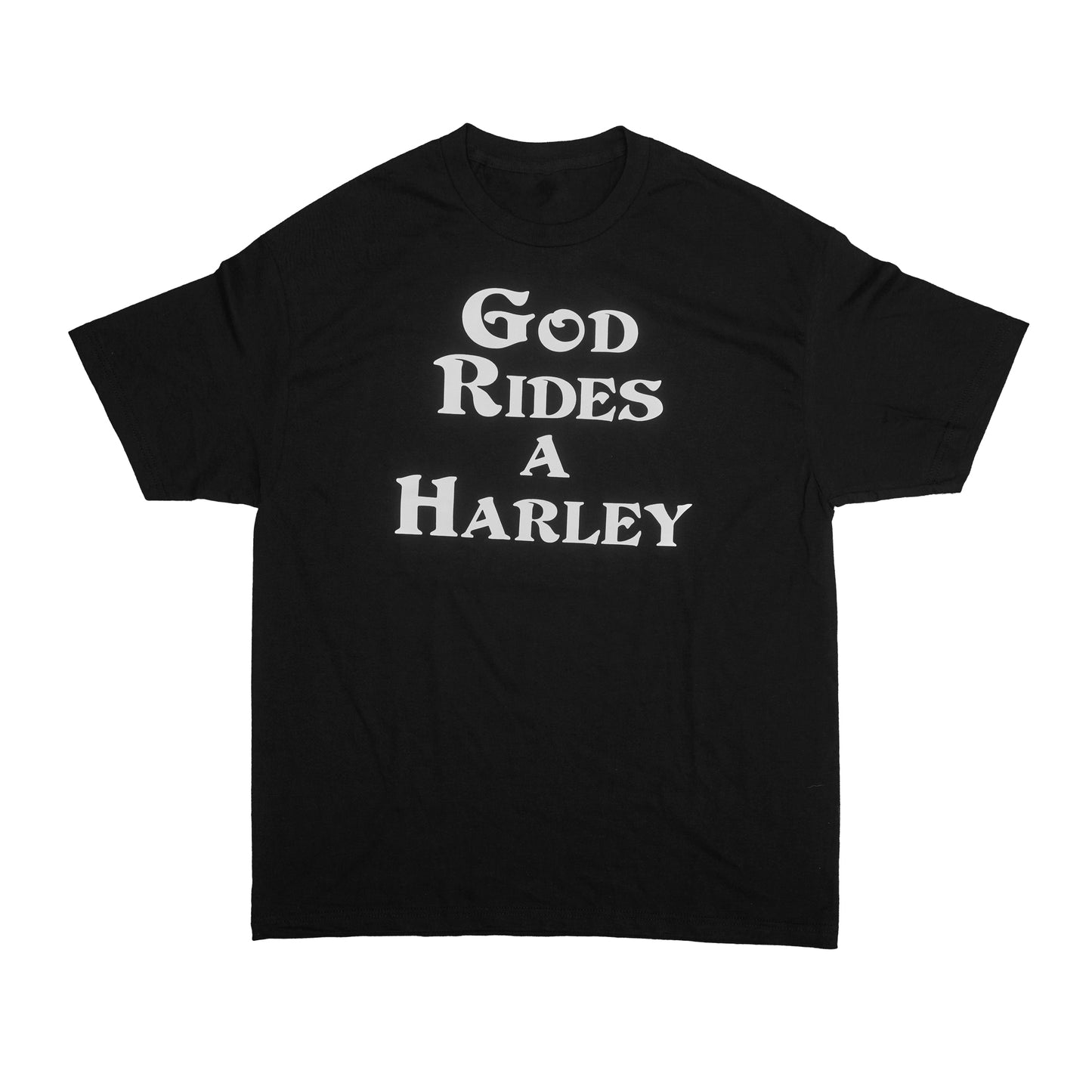 God Rides a Harley, Satan Rides A Chopper T-Shirt