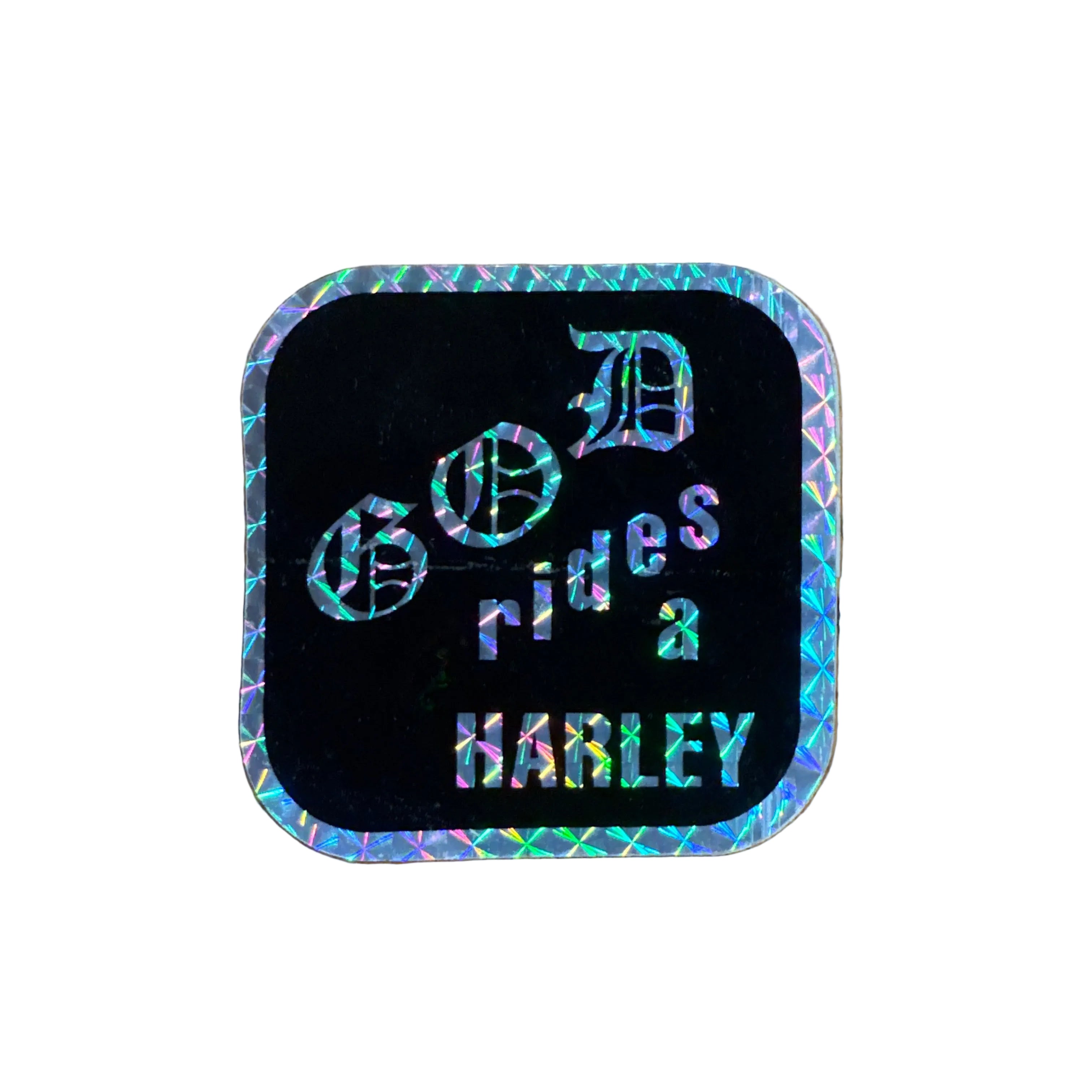 God Rides a Harley Prismatic Sticker