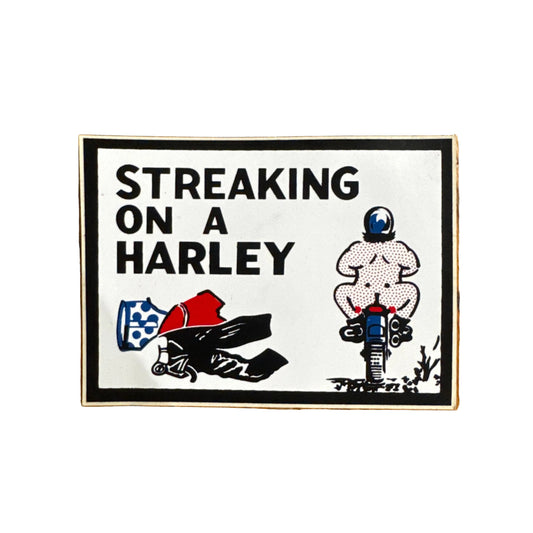 Streaking on a Harley Sticker