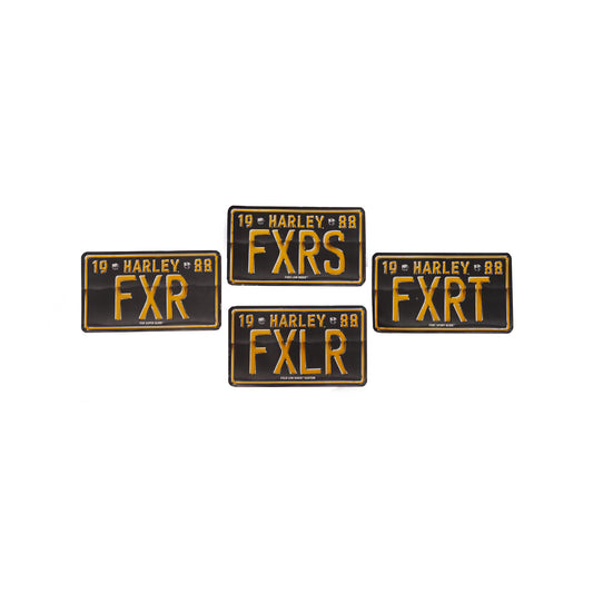 Vintage 1988 Harley FXR Dealer License Plate Sign – Original Paper Display