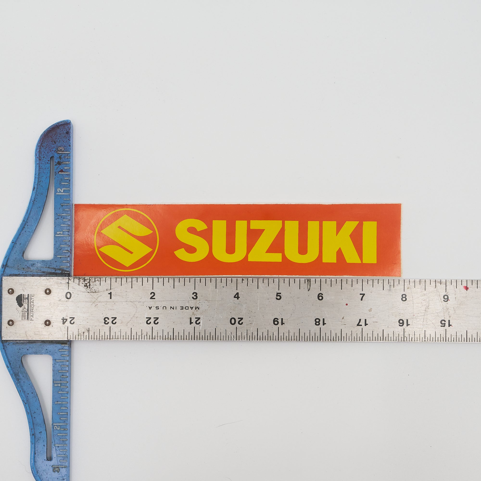 Suzuki Vintage Logo Sticker - Red & Yellow 80s