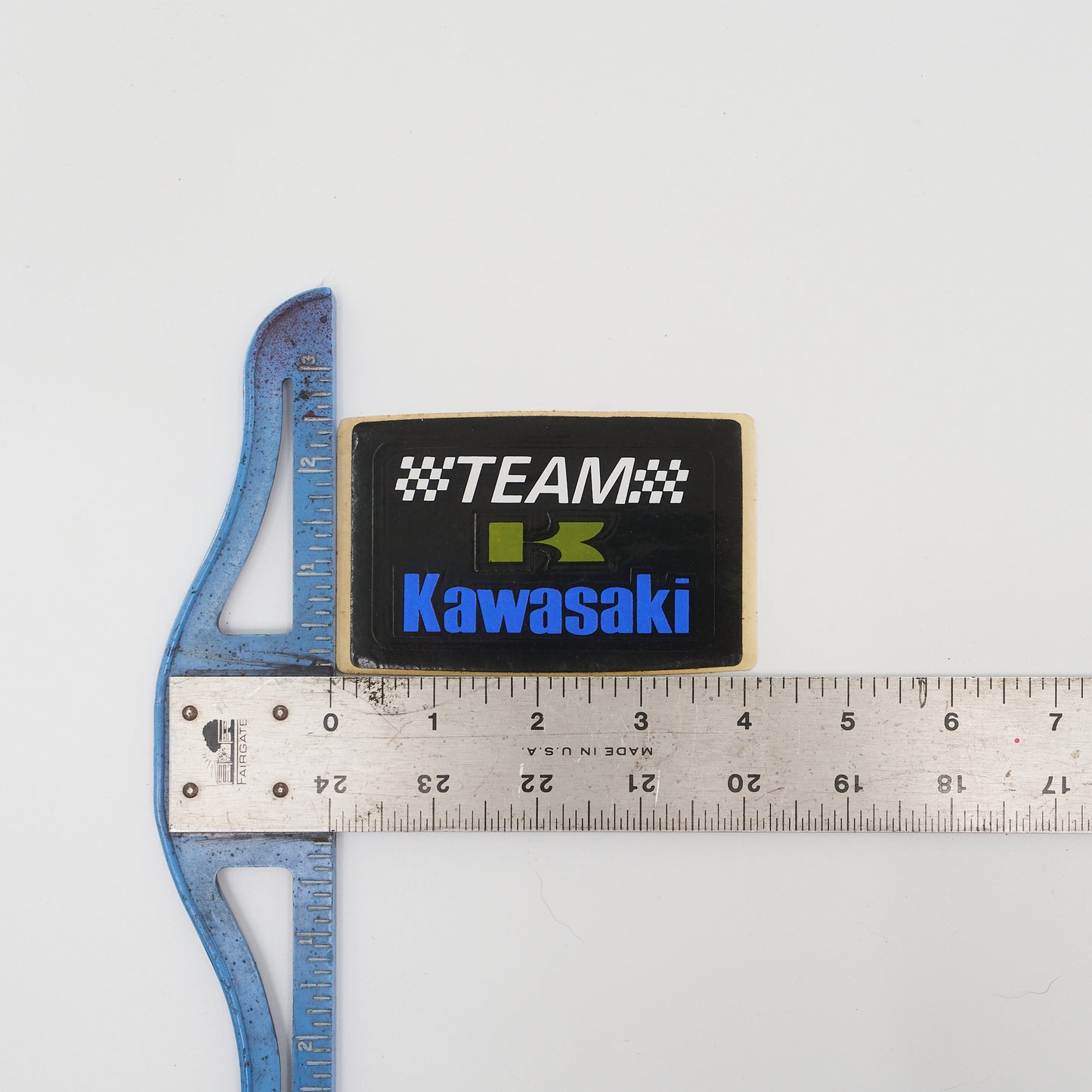Kawasaki "TEAM" Racing Sticker - Black & Blue