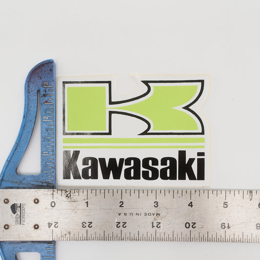 Kawasaki K Logo Sticker - White & Green