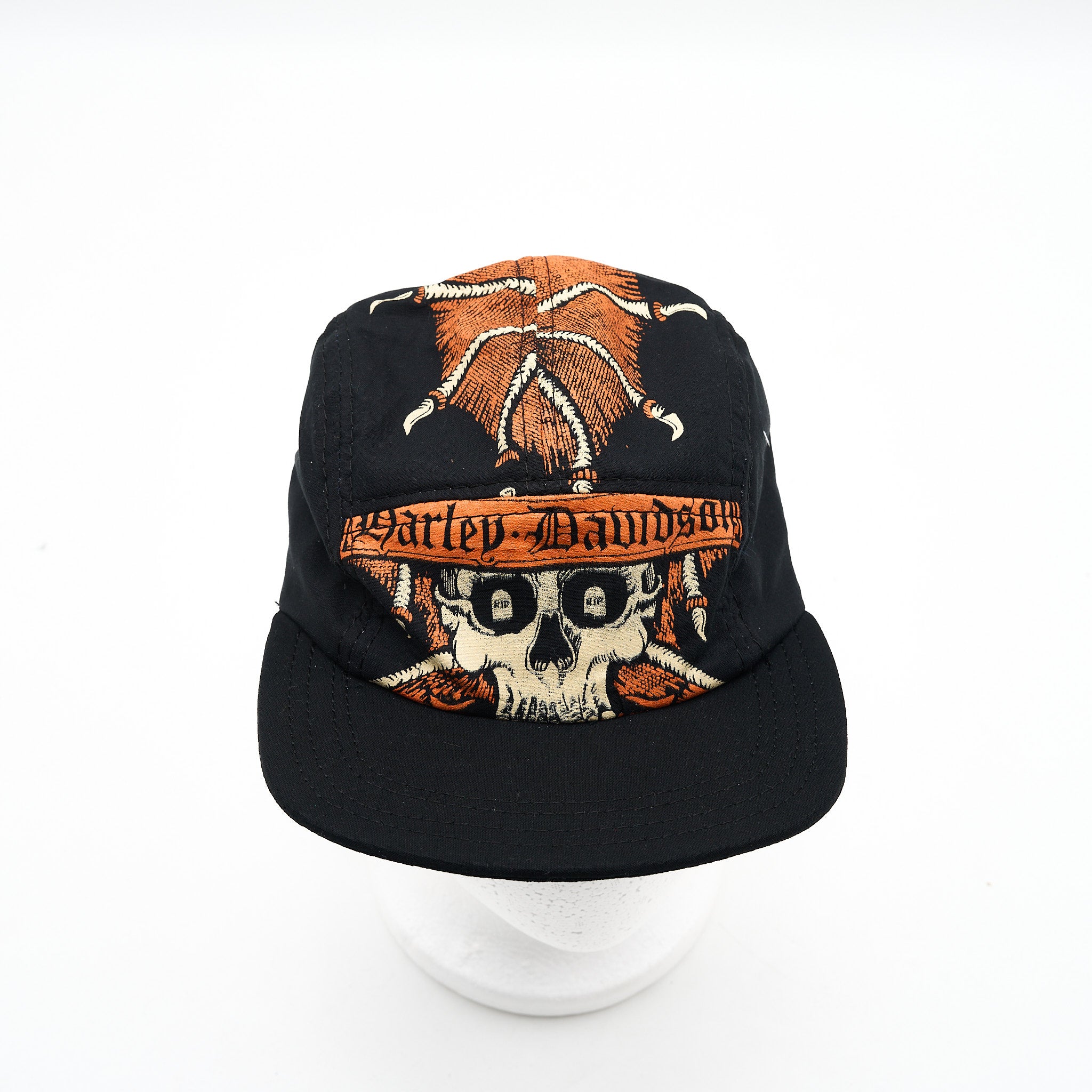 John Jordan Orange Batwing Top Wing Five Panel Camp Hat