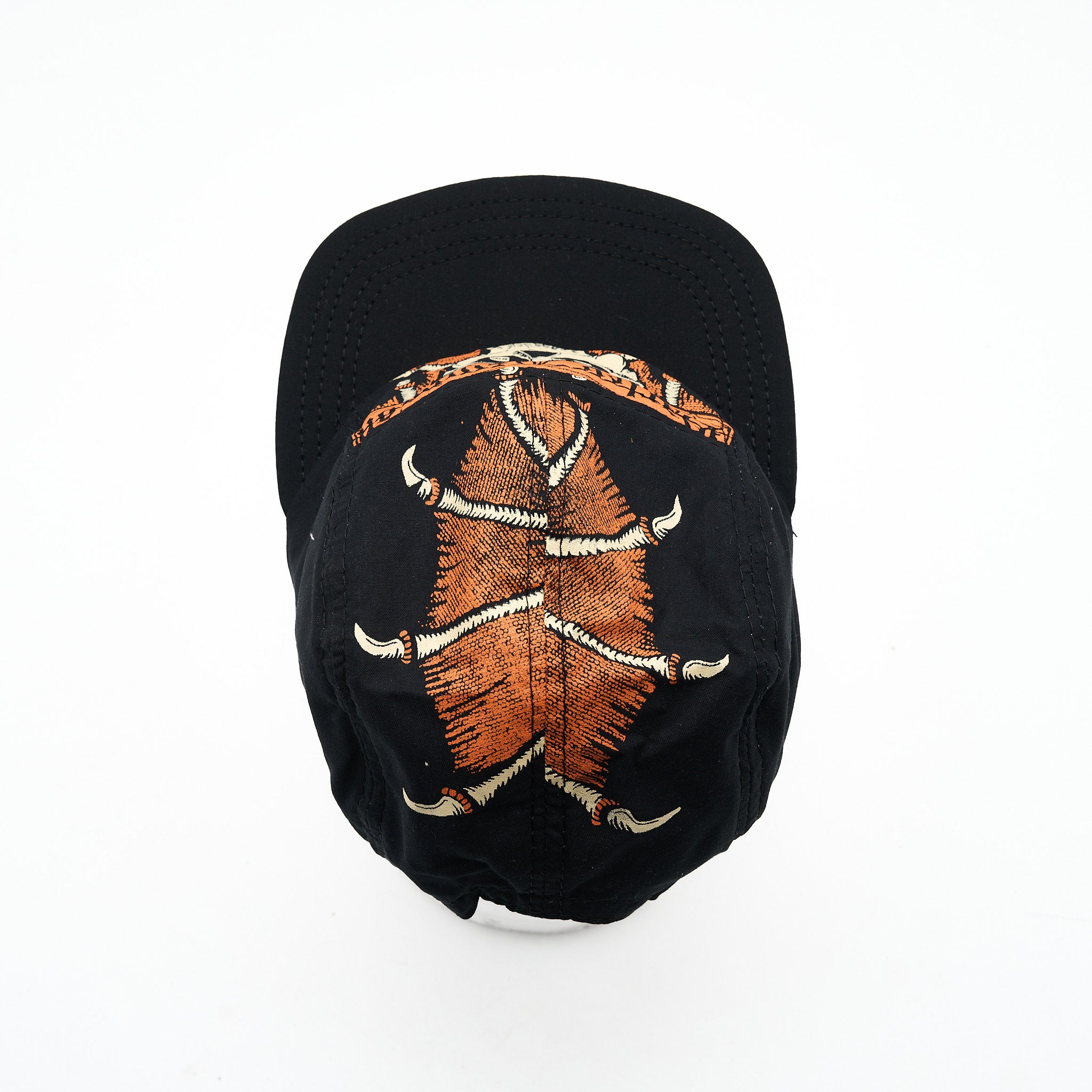 John Jordan Orange Batwing Top Wing Five Panel Camp Hat