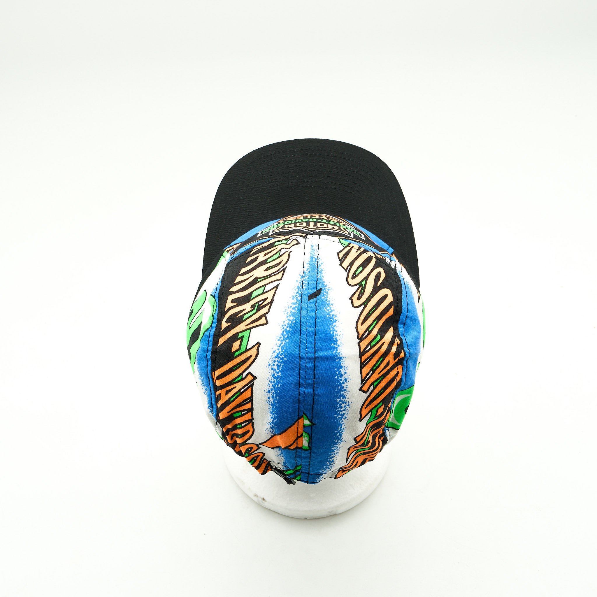 Harley Davidson Green, Blue and Orange Five 2 Panel Camp Hat