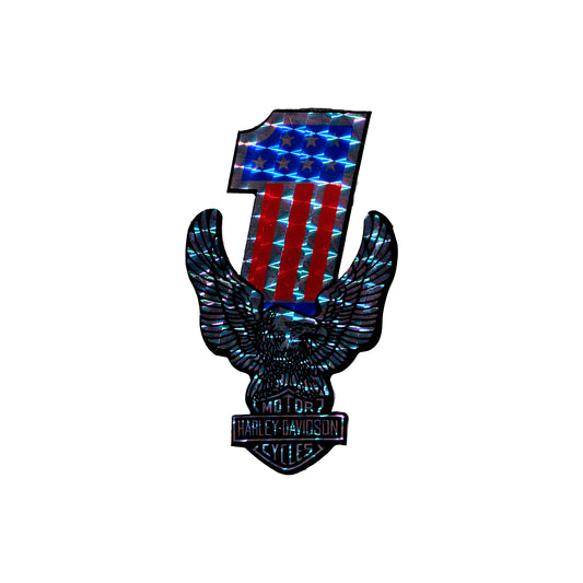 Harley-Davidson Number 1 with Eagle Holographic Sticker