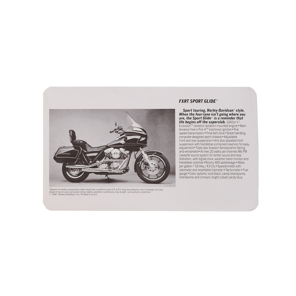 Vintage 1988 Harley FXR Dealer License Plate Sign – Original Paper Display
