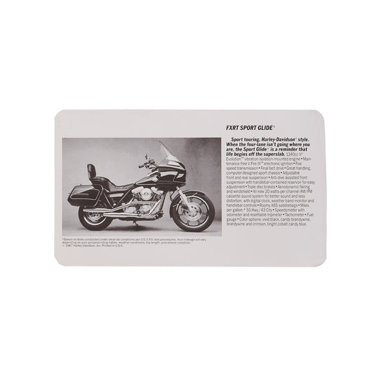 Vintage 1988 Harley FXR Dealer License Plate Sign – Original Paper Display