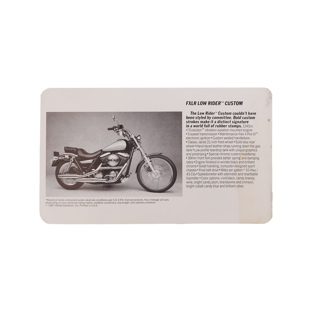 Vintage 1988 Harley FXR Dealer License Plate Sign – Original Paper Display