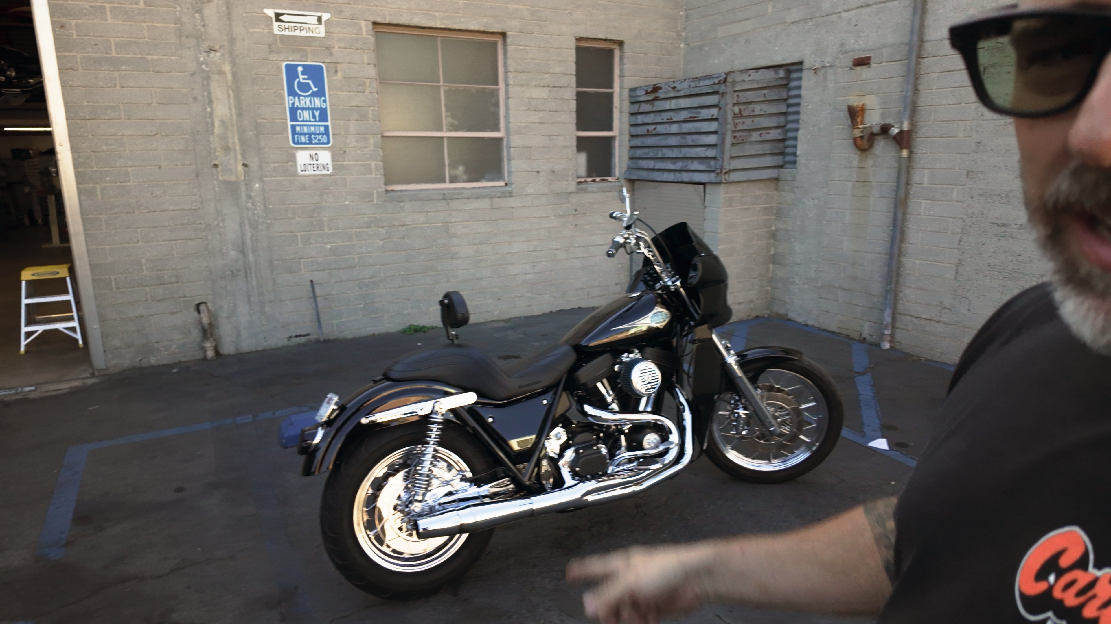 Load video: Mattie&#39;s Harley 1989 FXR Low Rider Bike Walkaround
