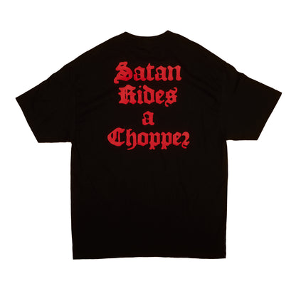 God Rides a Harley, Satan Rides A Chopper T-Shirt